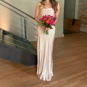 Show me your mumu champagne Tuscany maxi slip dress size S